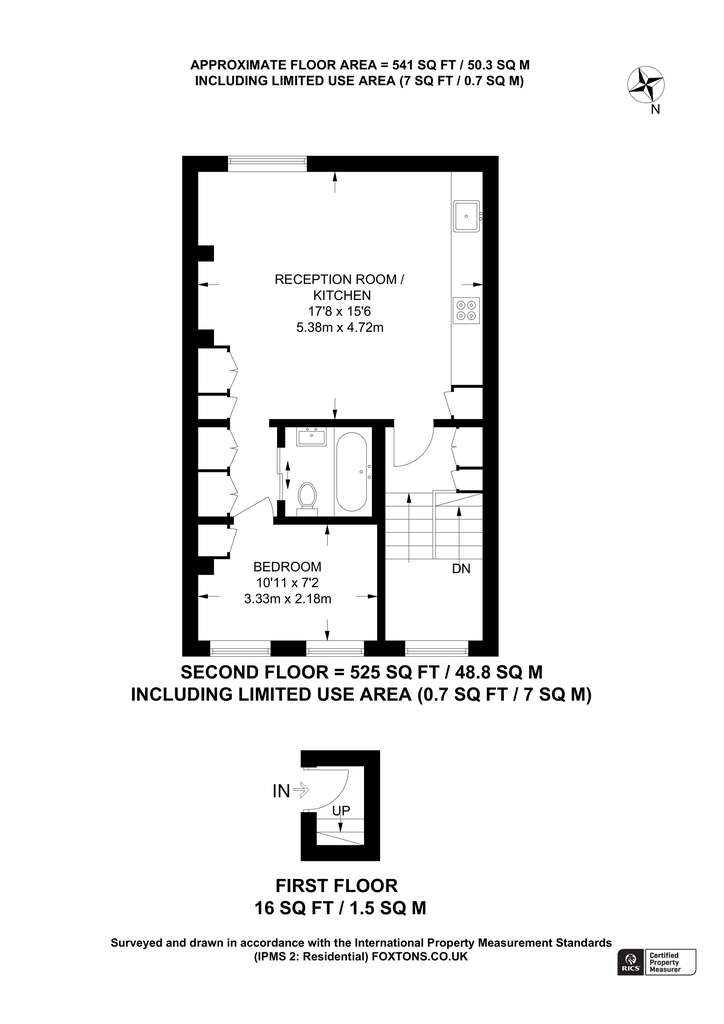 1 bedroom flat to rent - floorplan