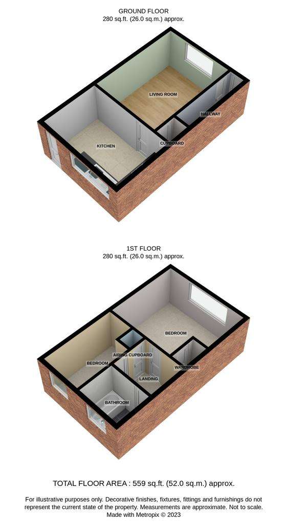 2 bedroom semi-detached house to rent - floorplan