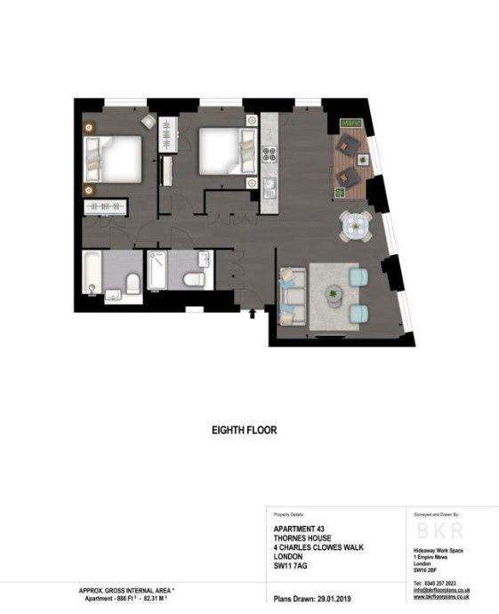 2 bedroom flat to rent - floorplan