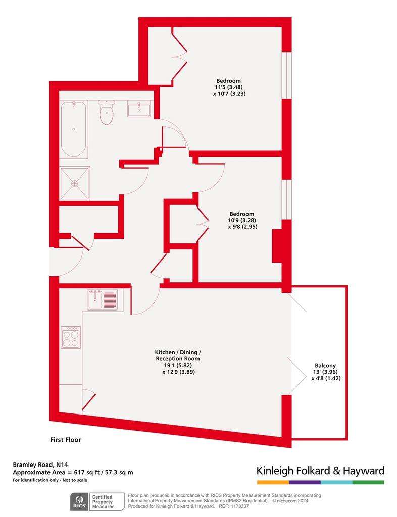 2 bedroom flat for sale - floorplan