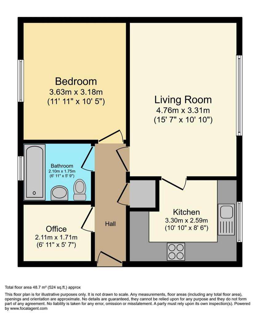 1 bedroom flat for sale - floorplan