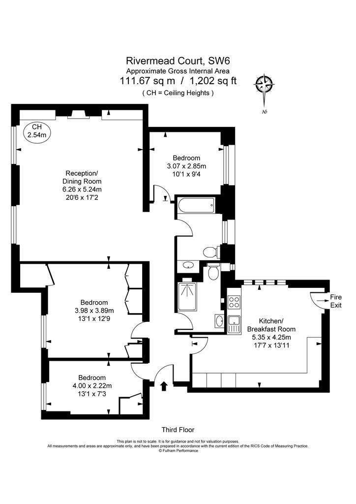 3 bedroom flat for sale - floorplan