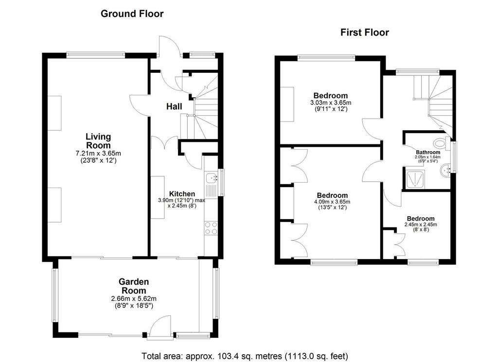 3 bedroom semi-detached house for sale - floorplan