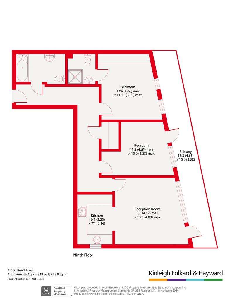 2 bedroom flat to rent - floorplan