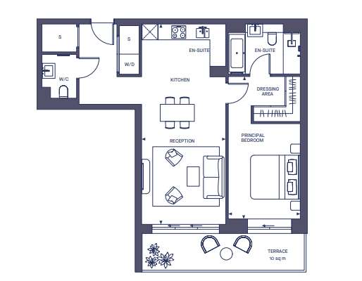 1 bedroom flat for sale - floorplan