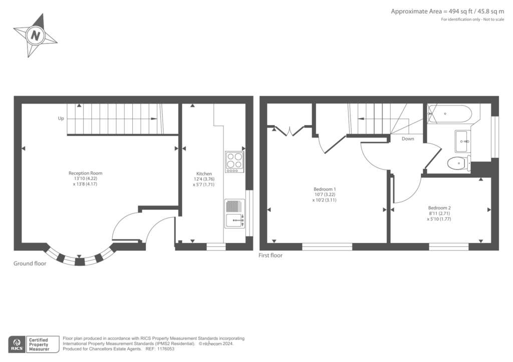 2 bedroom end of terrace house for sale - floorplan