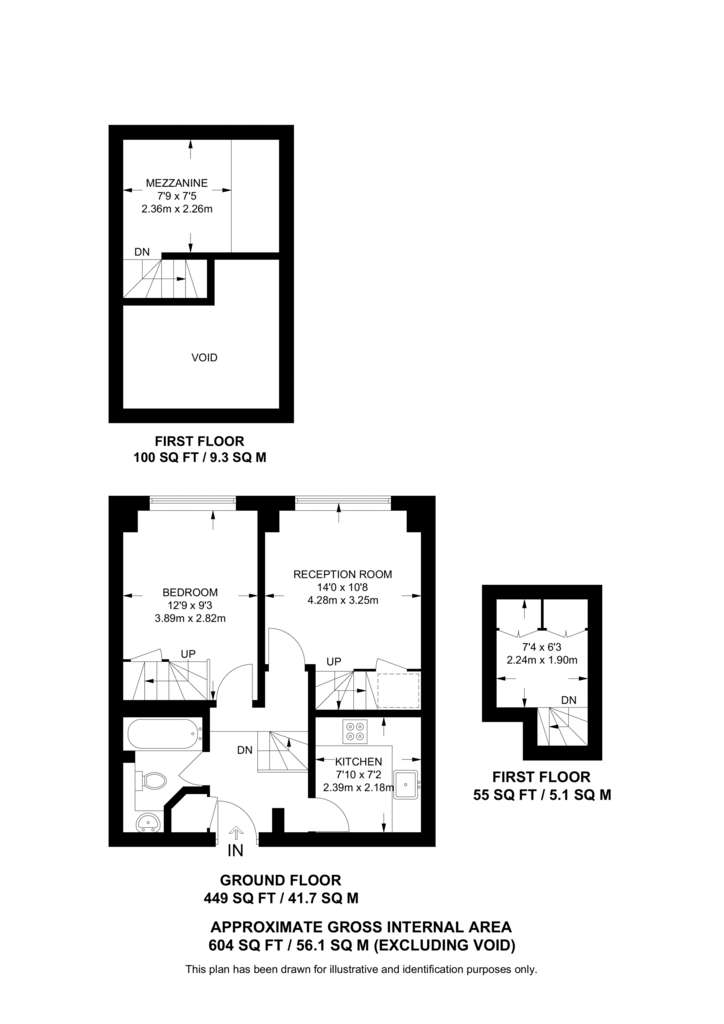 1 bedroom flat to rent - floorplan