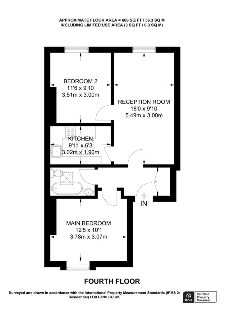 2 bedroom flat to rent - floorplan