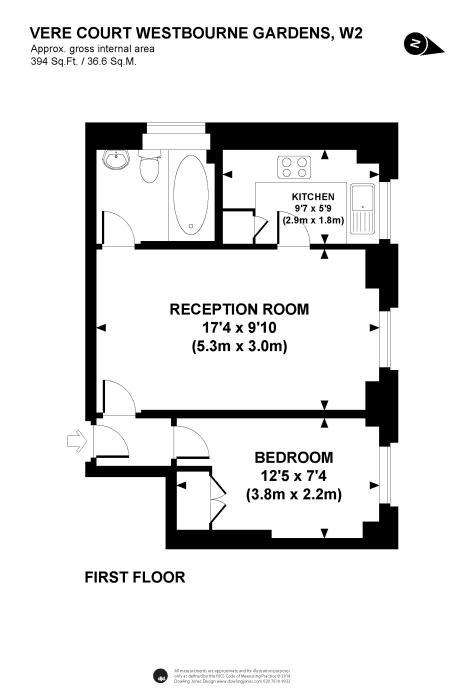 1 bedroom flat to rent - floorplan