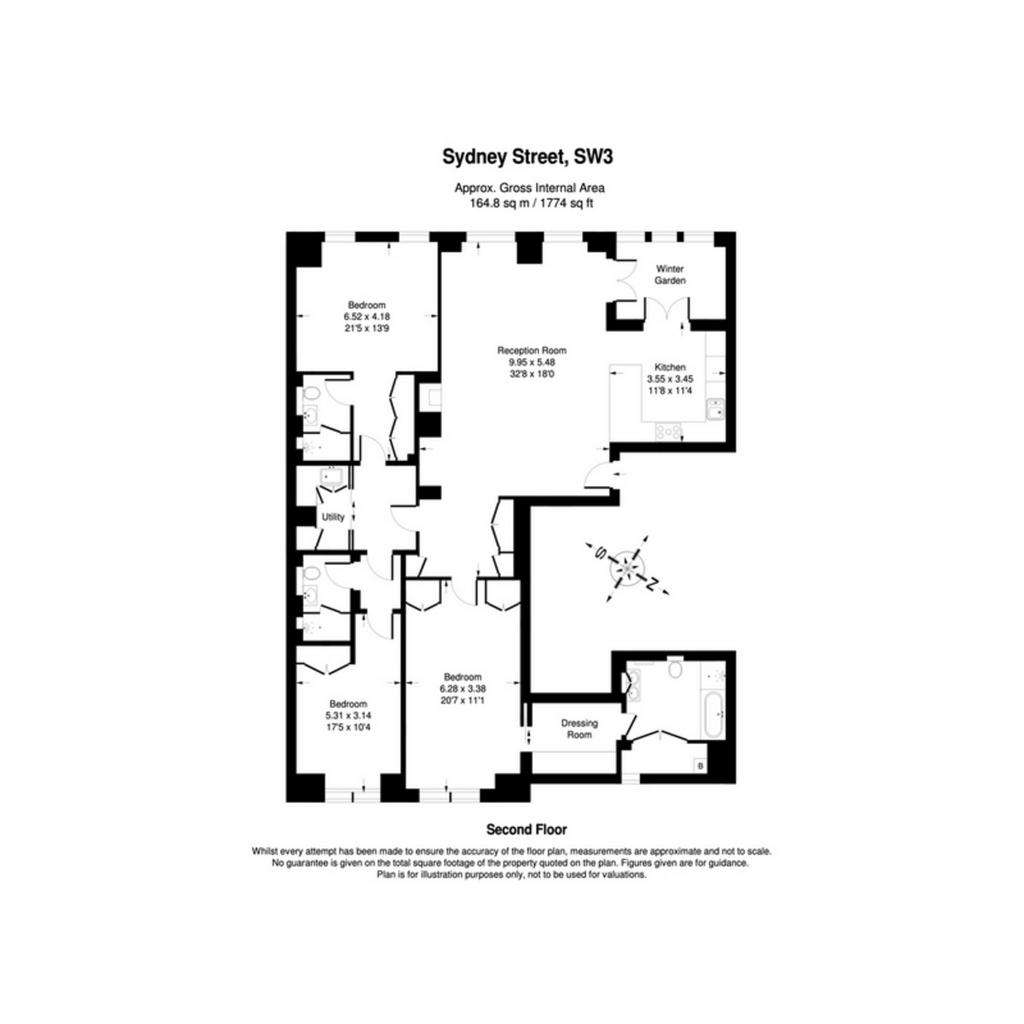 3 bedroom flat to rent - floorplan