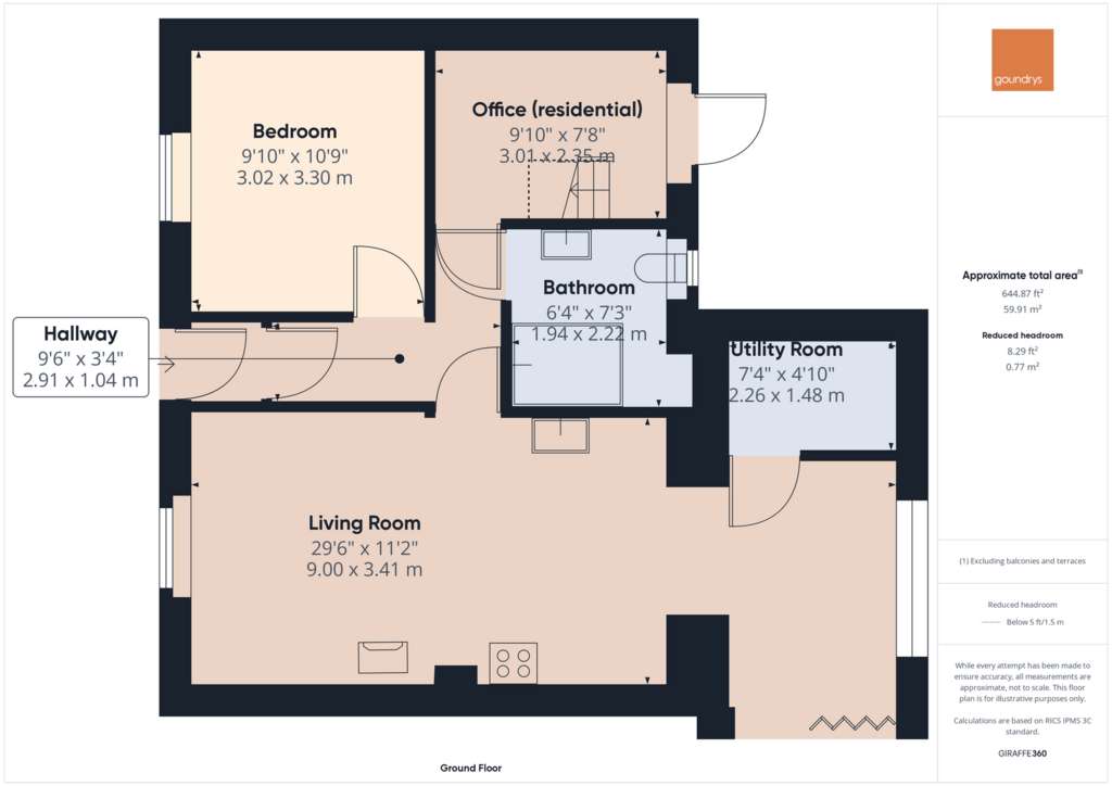 2 bedroom semi-detached house to rent - floorplan