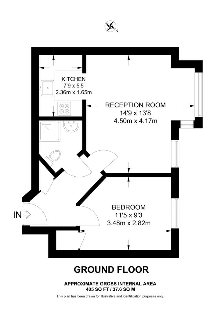 1 bedroom flat to rent - floorplan