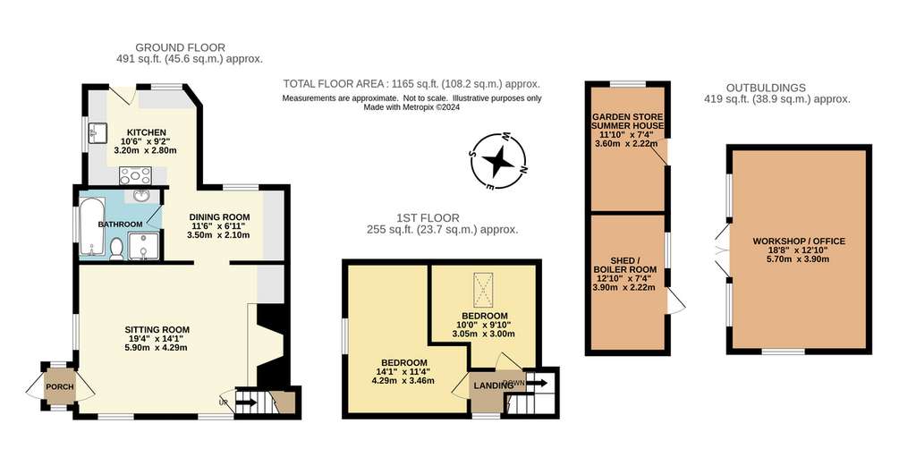 2 bedroom semi-detached house for sale - floorplan