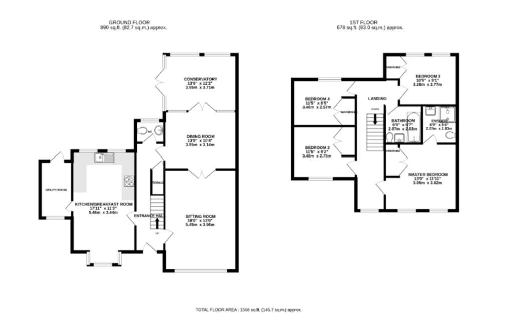 4 bedroom detached house to rent - floorplan