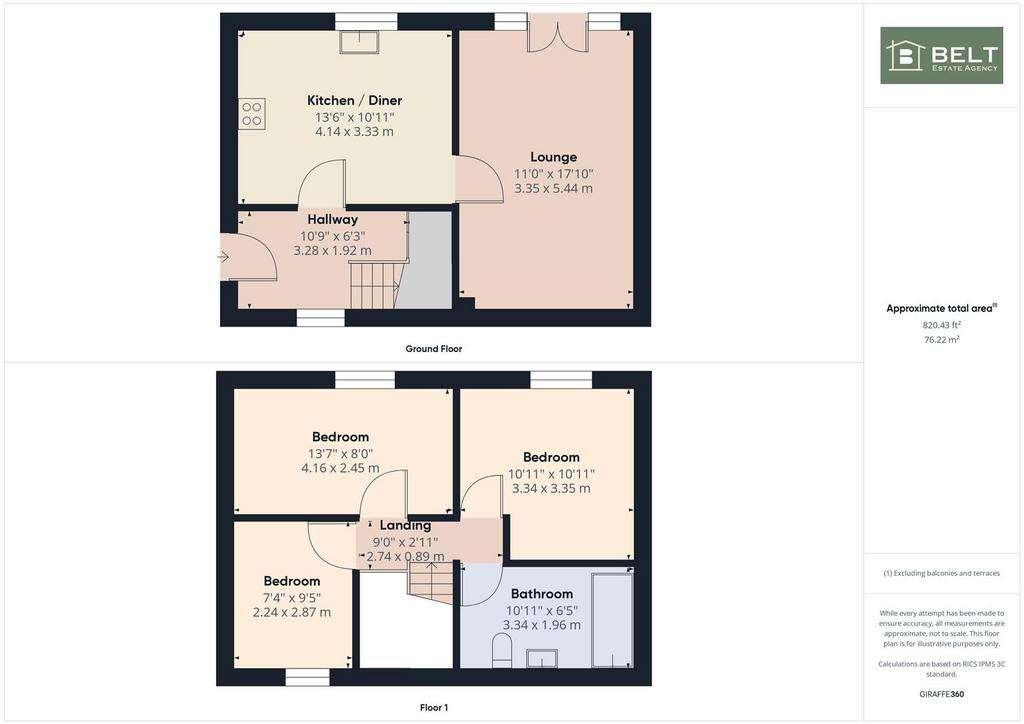 3 bedroom semi-detached house for sale - floorplan