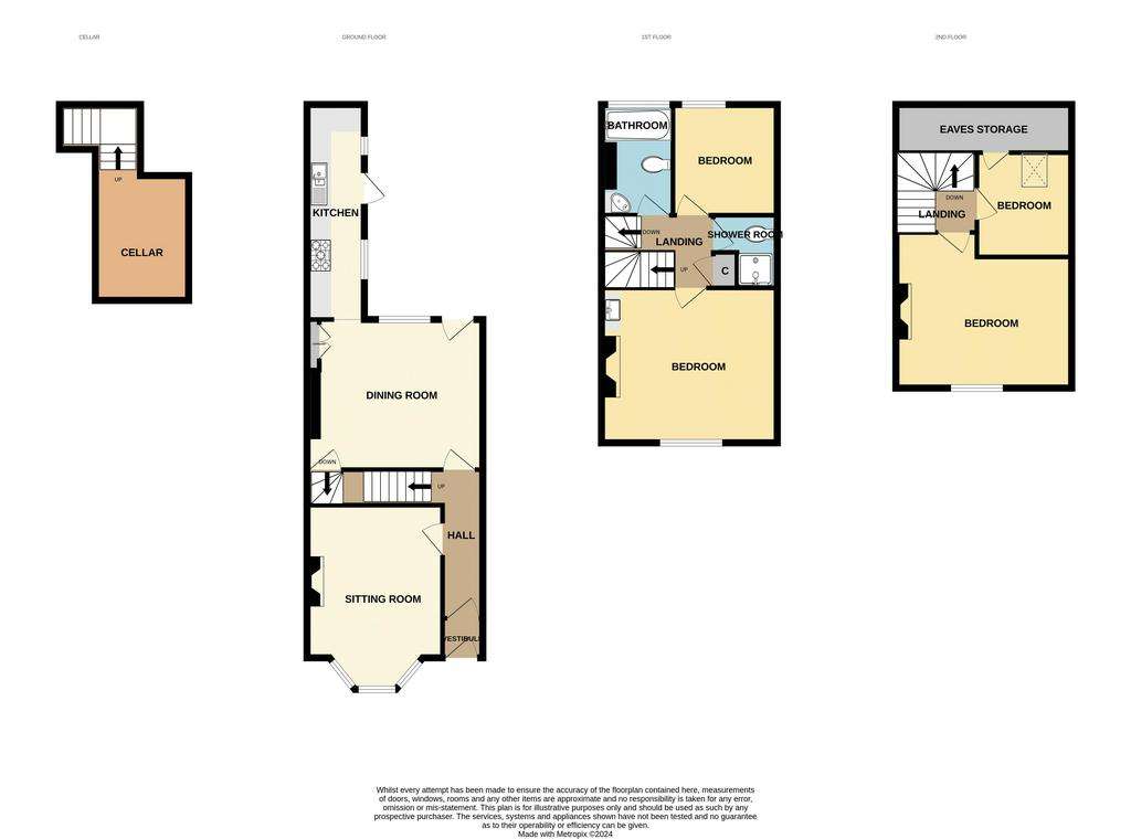 4 bedroom terraced house for sale - floorplan