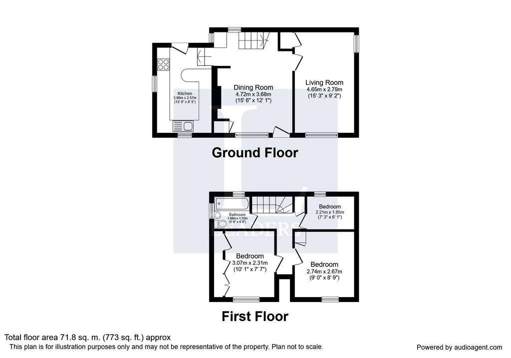 3 bedroom detached house to rent - floorplan