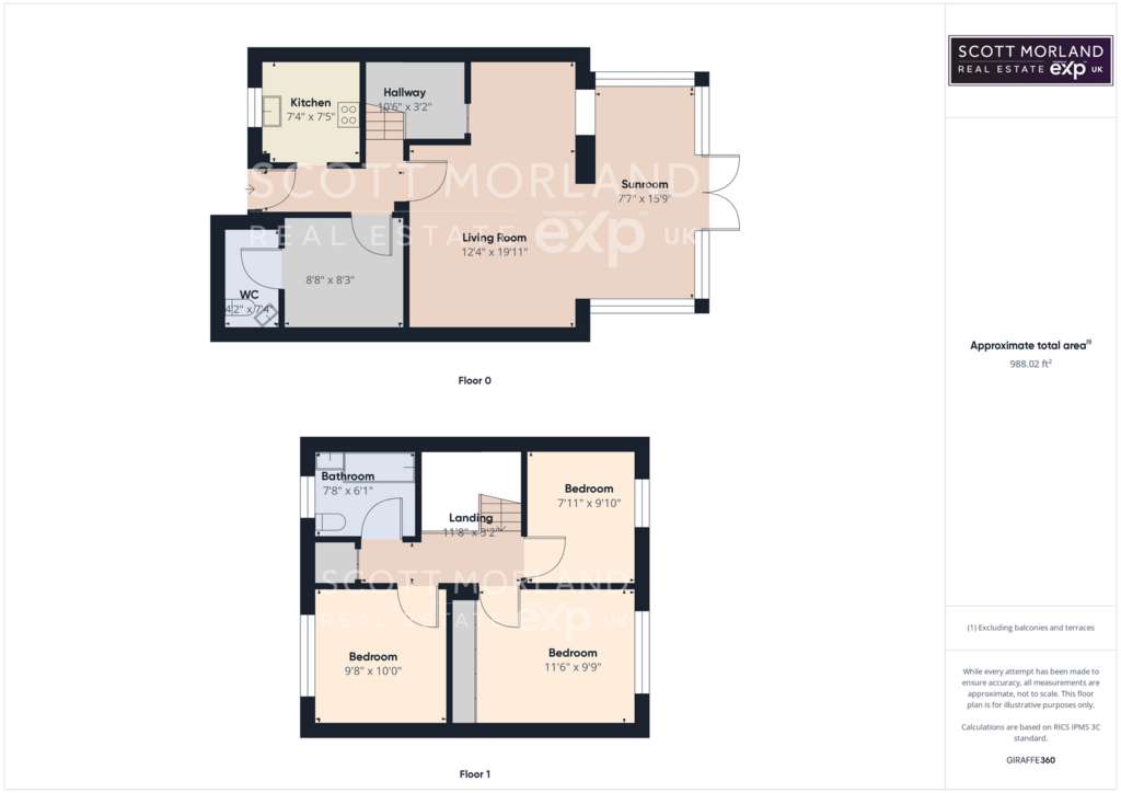 3 bedroom terraced house for sale - floorplan