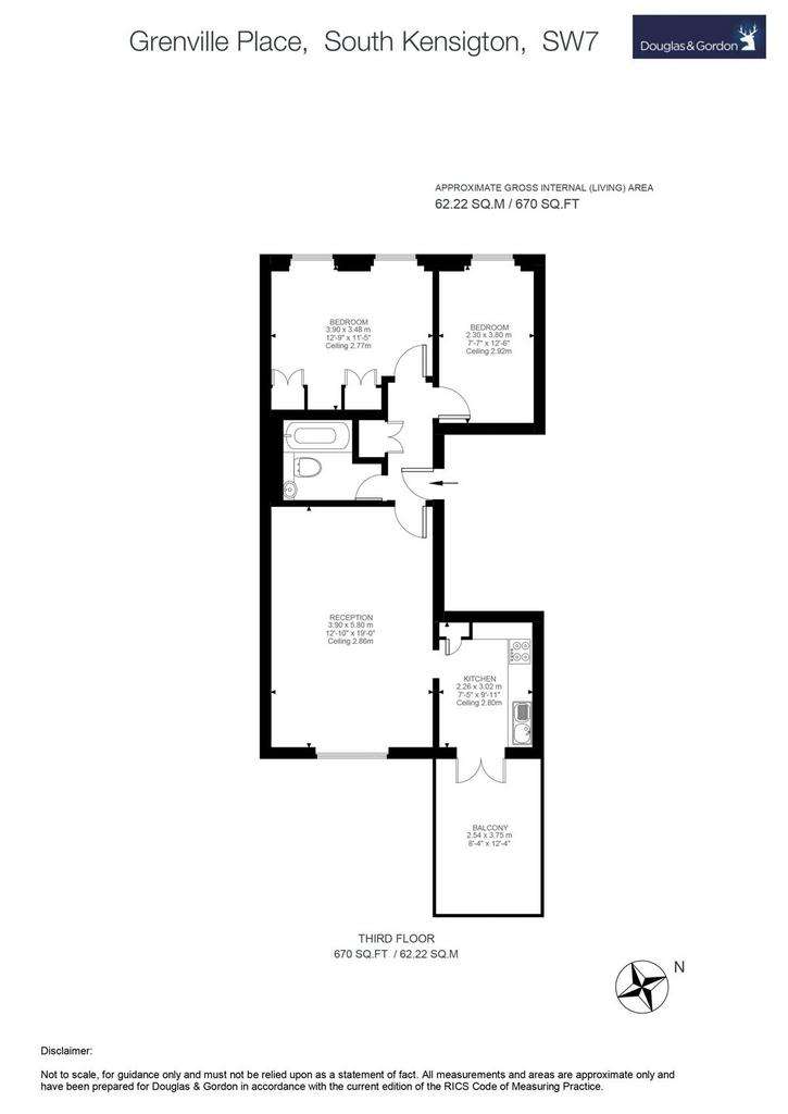 2 bedroom flat to rent - floorplan