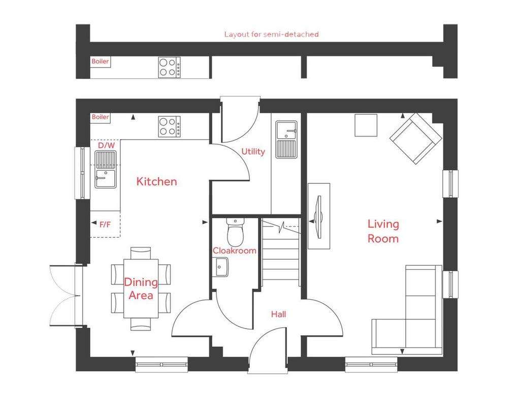 3 bedroom semi-detached house for sale - floorplan