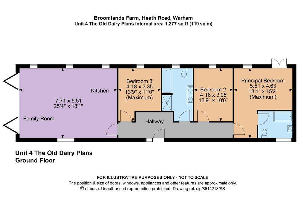 3 bedroom bungalow for sale - floorplan