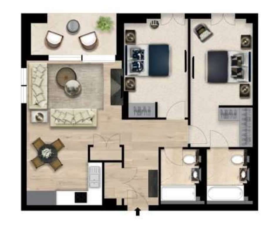 2 bedroom flat to rent - floorplan