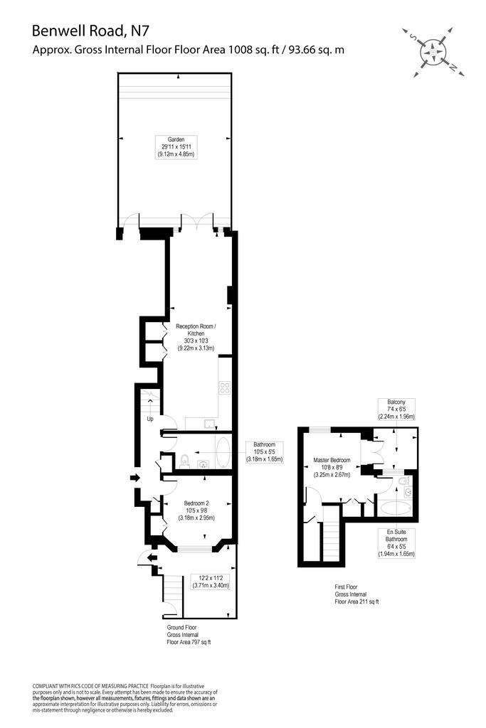 2 bedroom ground floor flat to rent - floorplan