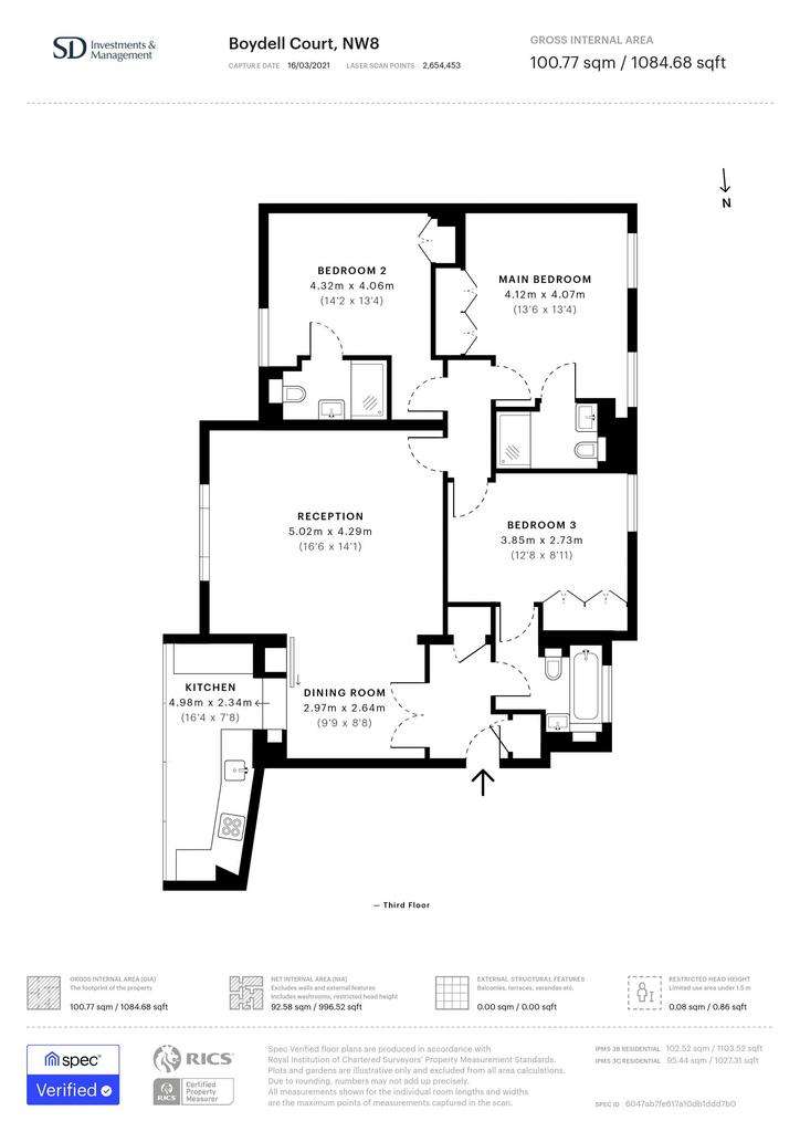 3 bedroom block of apartments to rent - floorplan