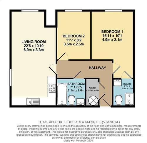 2 bedroom flat to rent - floorplan