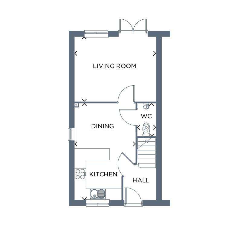 3 bedroom semi-detached house for sale - floorplan