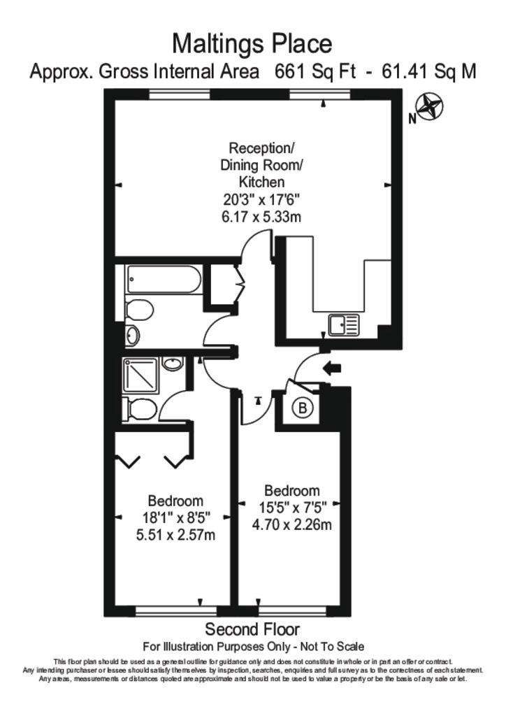 2 bedroom flat to rent - floorplan