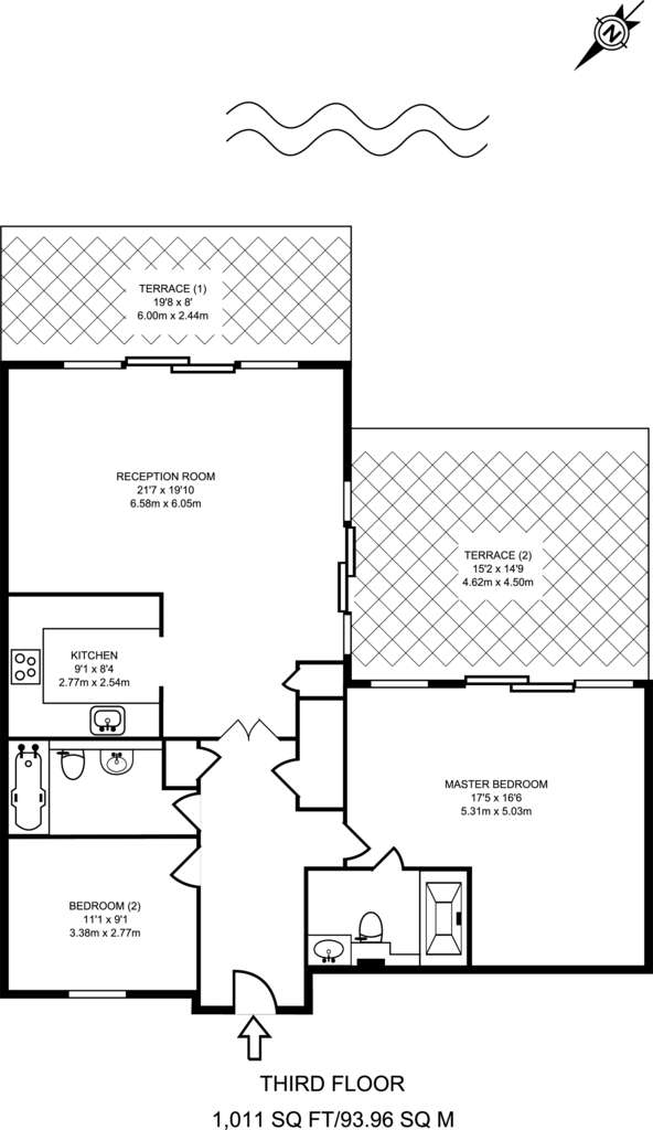 2 bedroom flat to rent - floorplan