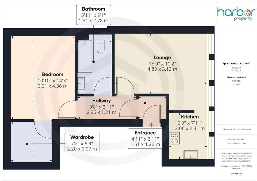 1 bedroom flat for sale - floorplan