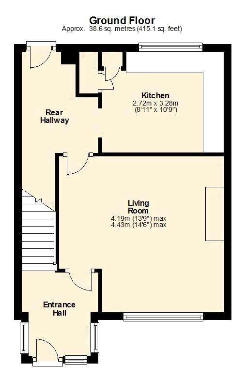 2 bedroom semi-detached house for sale - floorplan