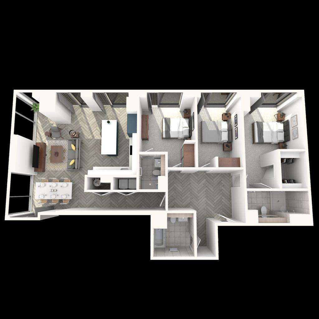 3 bedroom flat to rent - floorplan