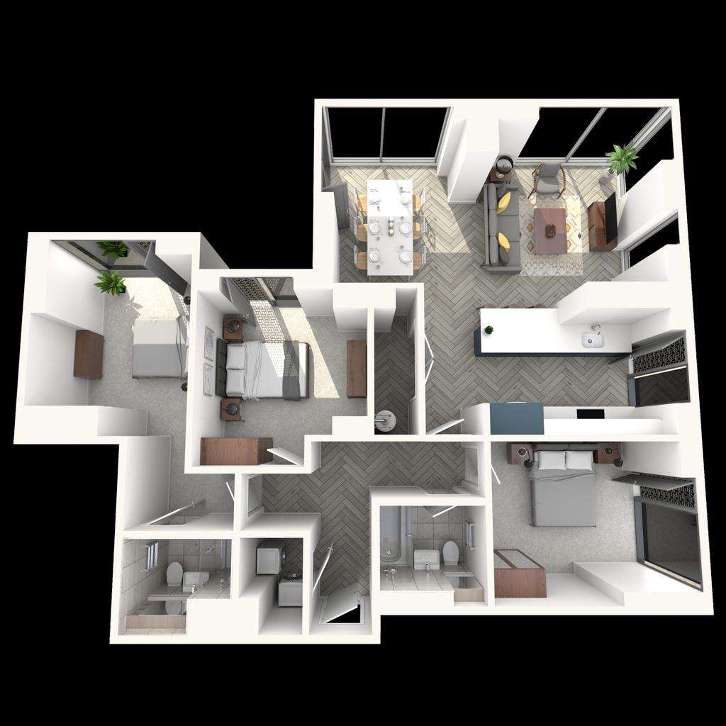 3 bedroom flat to rent - floorplan