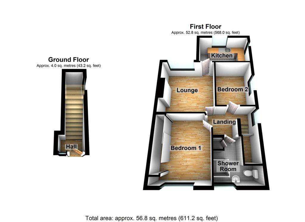 2 bedroom maisonette for sale - floorplan