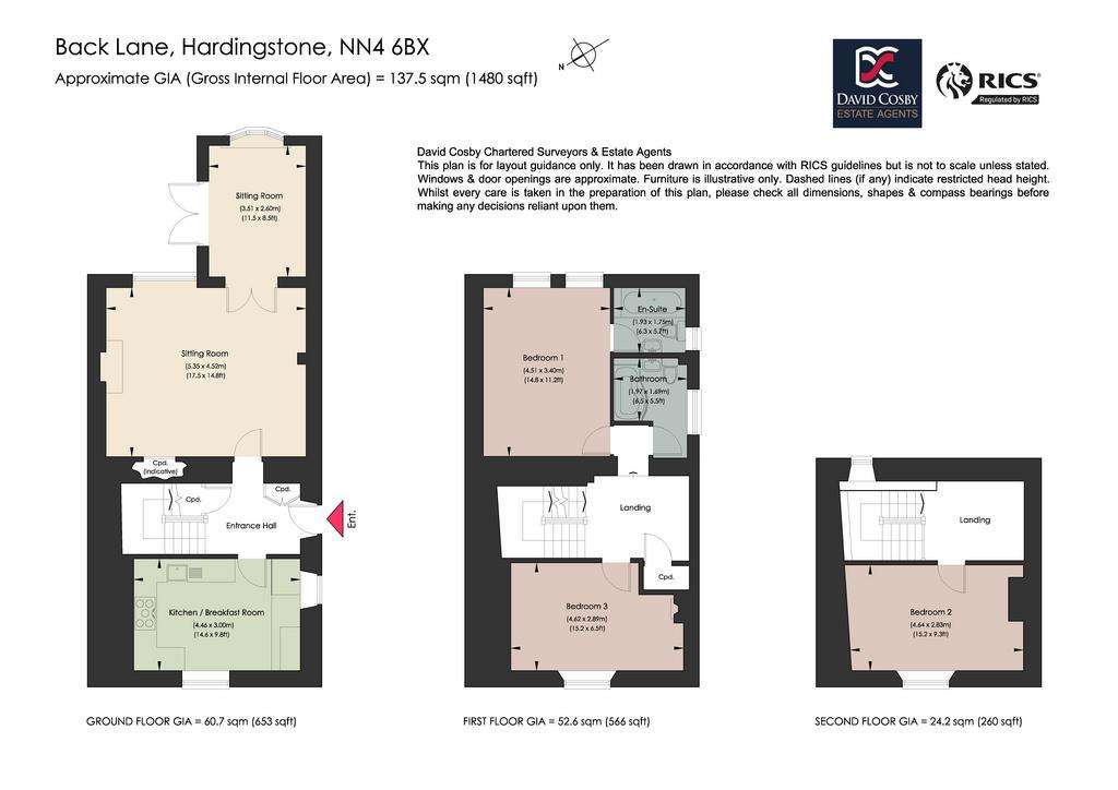 3 bedroom terraced house for sale - floorplan