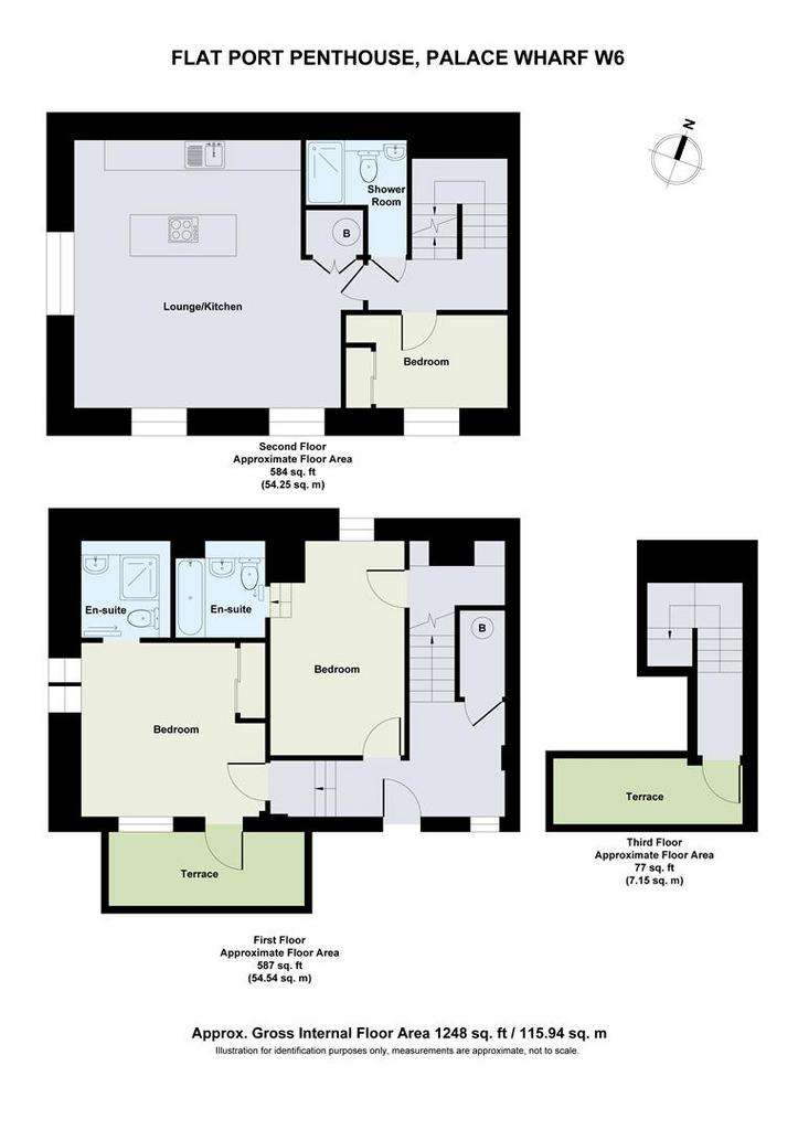 3 bedroom penthouse apartment to rent - floorplan