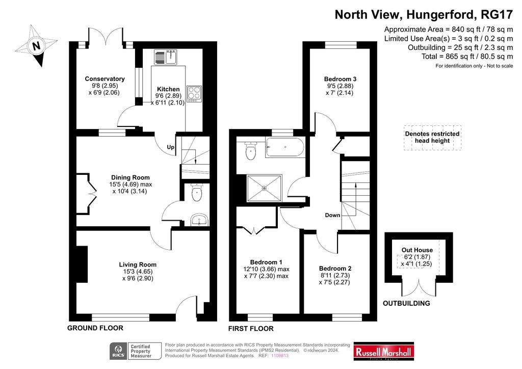 3 bedroom terraced house for sale - floorplan