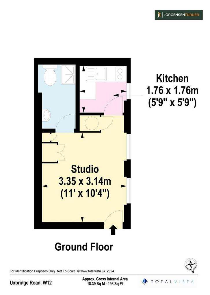 Studio flat to rent - floorplan