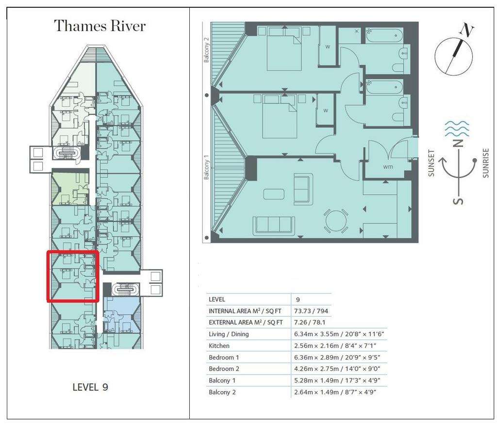 2 bedroom flat to rent - floorplan