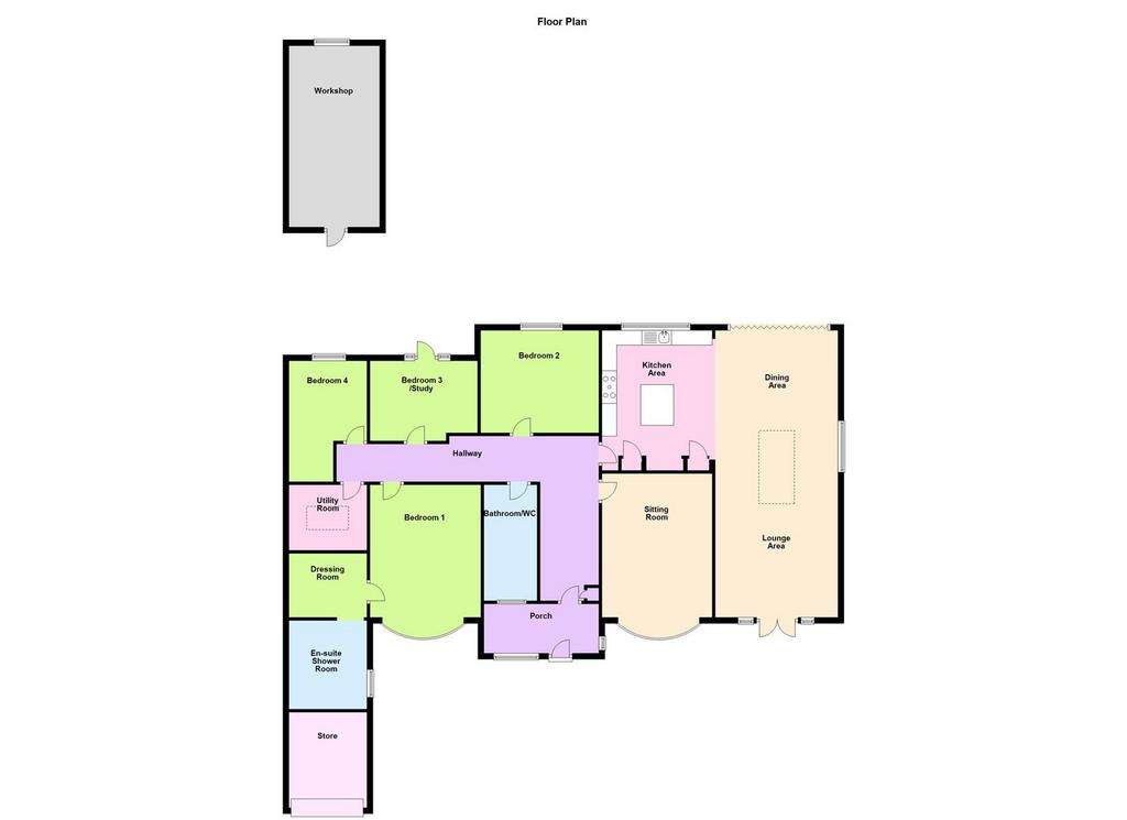 4 bedroom detached bungalow for sale - floorplan