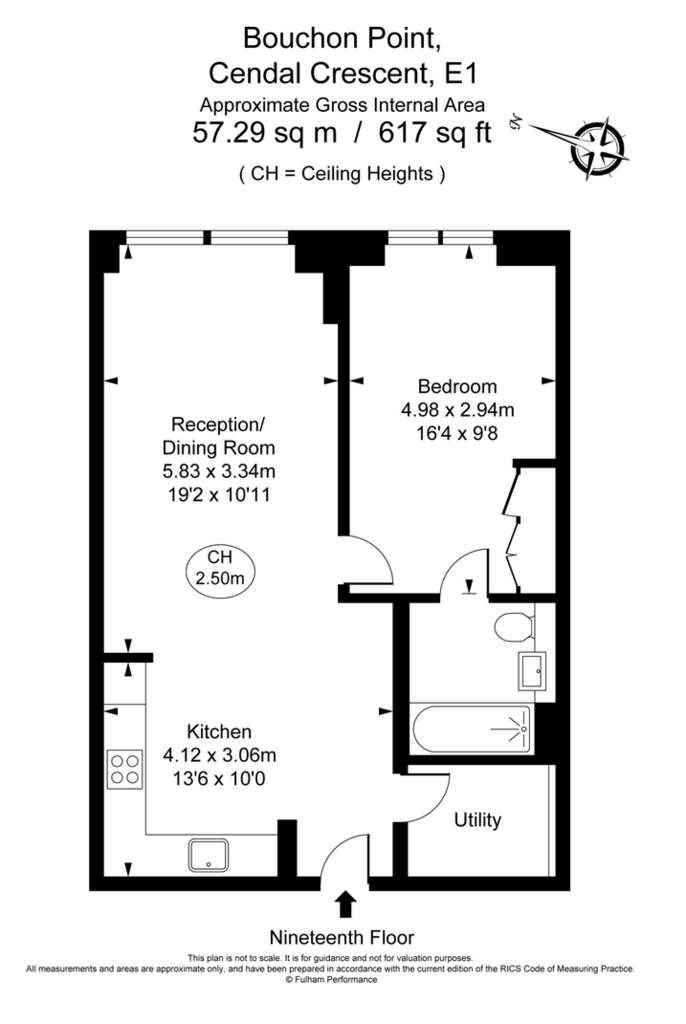 1 bedroom flat to rent - floorplan