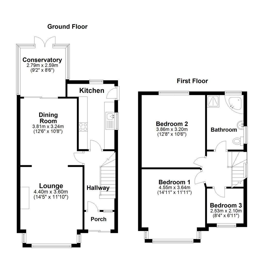 3 bedroom semi-detached house to rent - floorplan