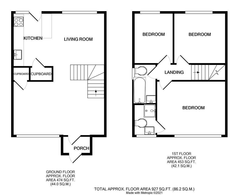 3 bedroom terraced house to rent - floorplan