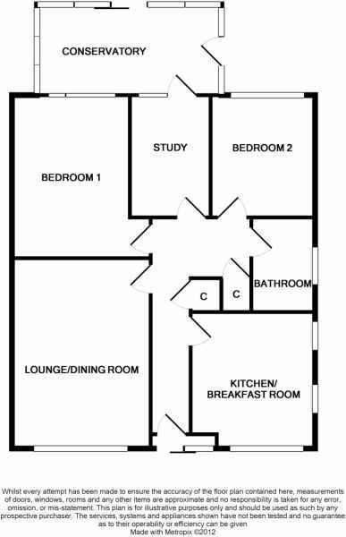 2 bedroom semi-detached bungalow for sale - floorplan