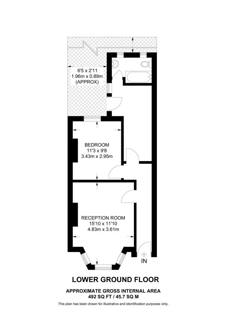 1 bedroom flat to rent - floorplan