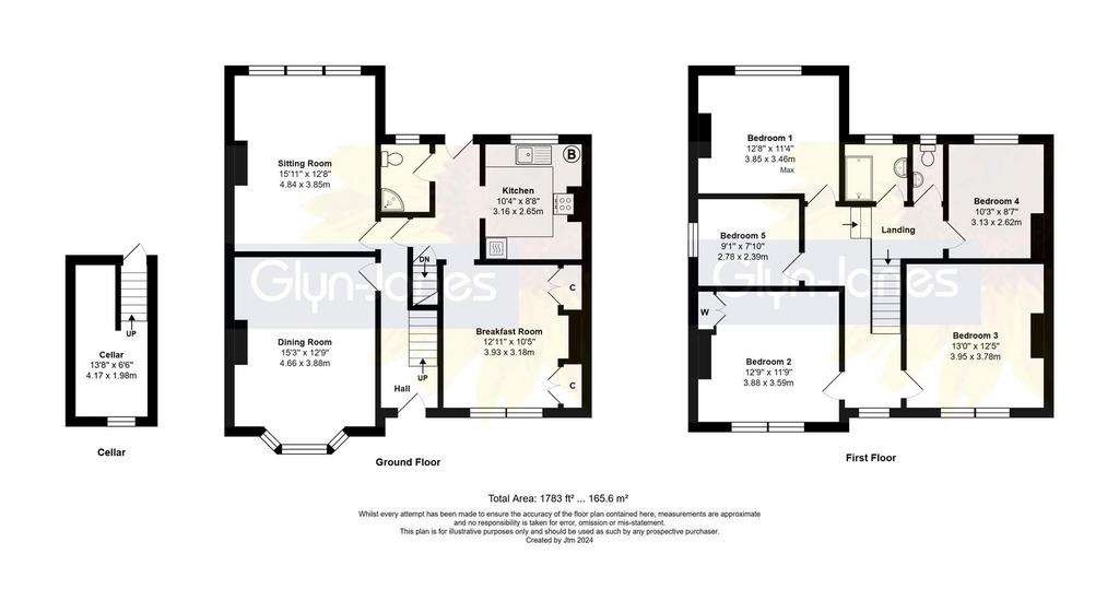 5 bedroom semi-detached house for sale - floorplan