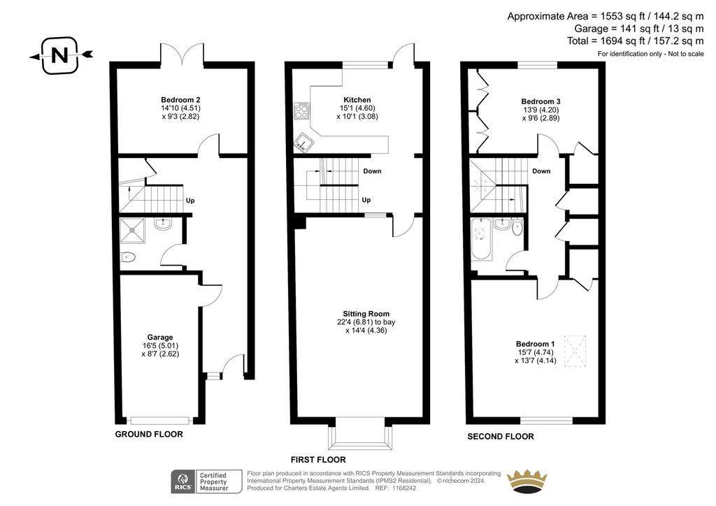 3 bedroom semi-detached house for sale - floorplan